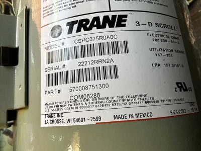 Trane Compressor Installation